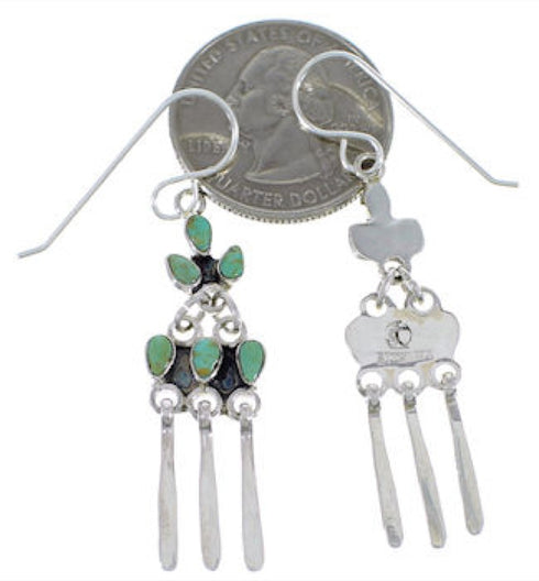 Genuine Sterling Silver Turquoise Jewelry Hook Dangle Earrings EX30079